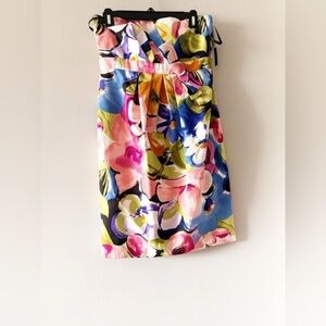 David Meister flower strapless & backless dress NWT